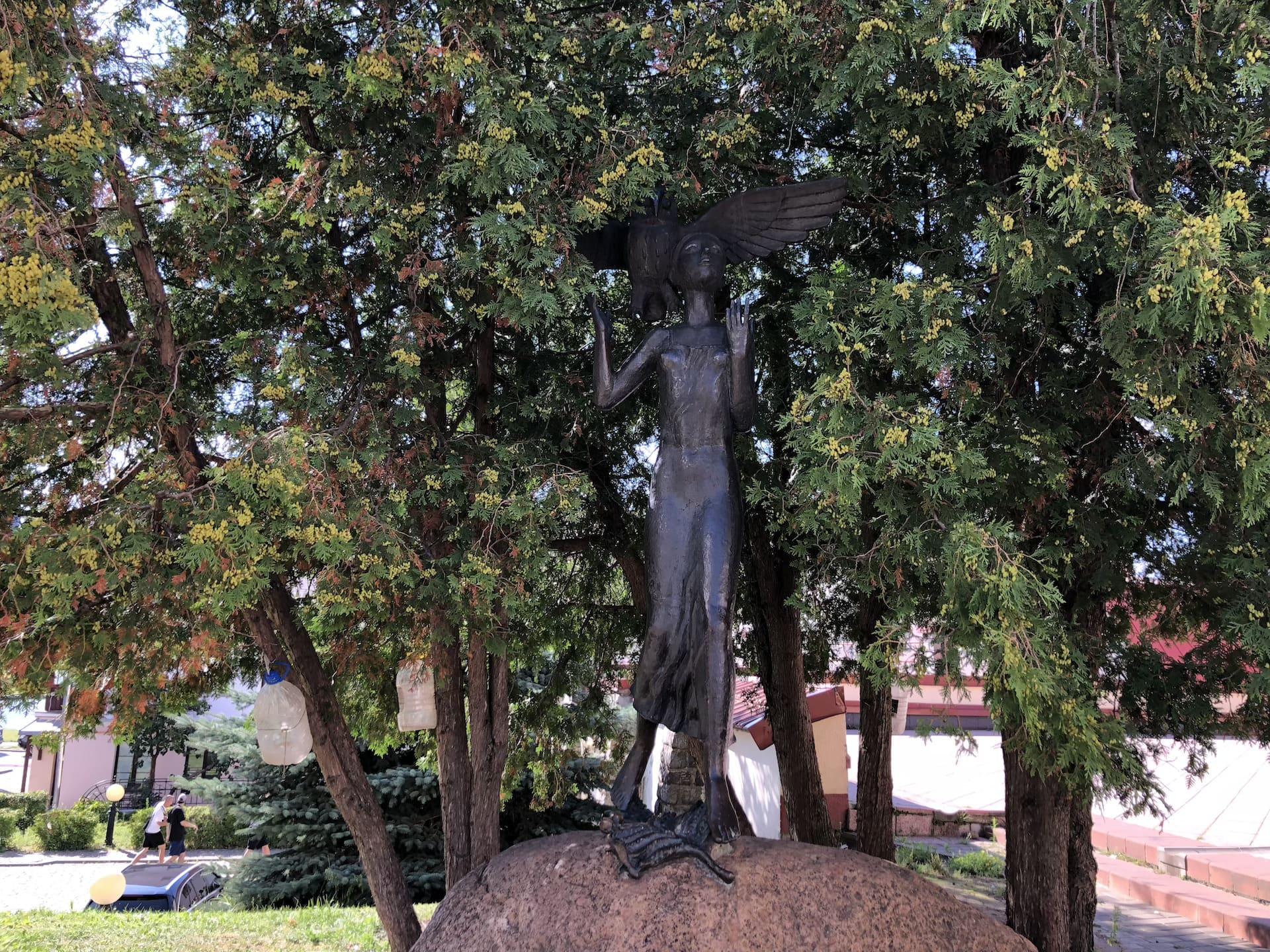 Sculpture "Girl with an Owl" 1